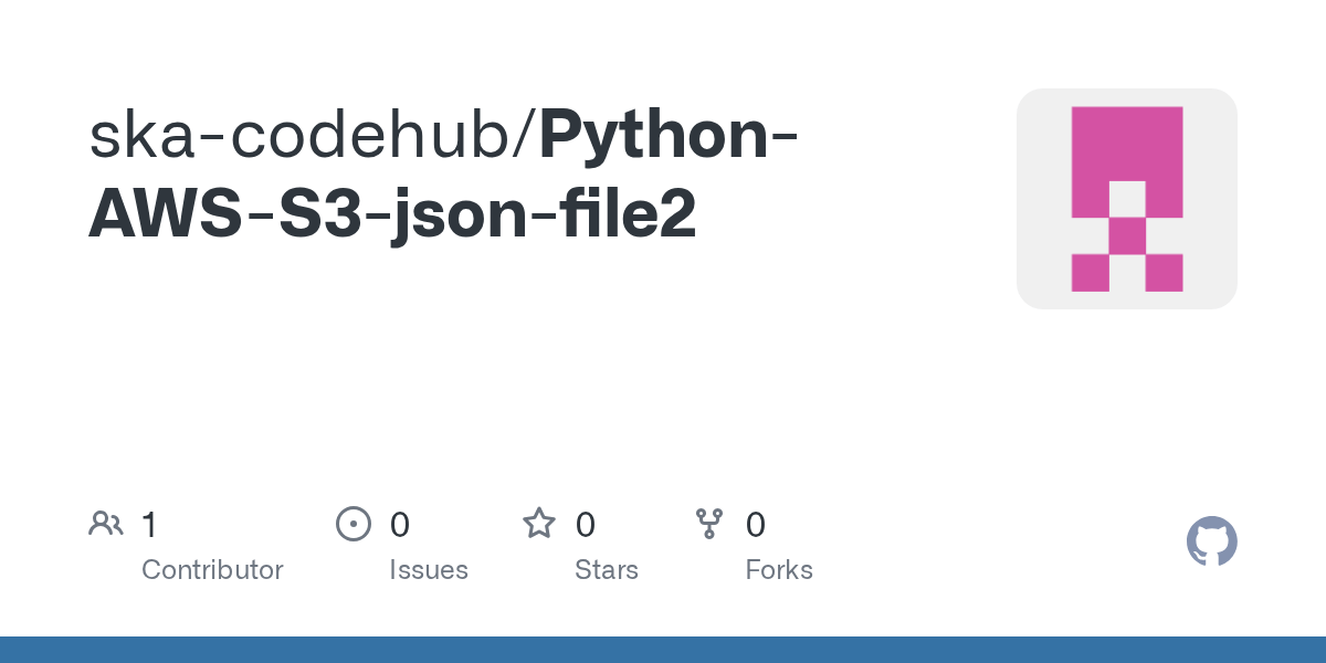 GitHub skacodehub/PythonAWSS3jsonfile2