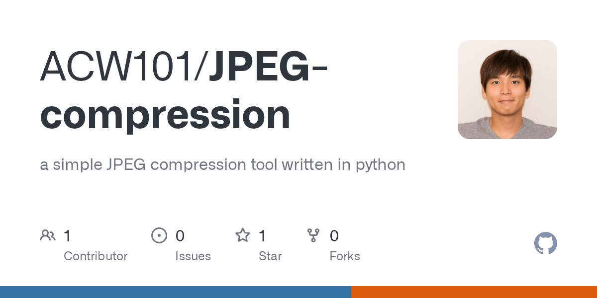 GitHub a simple JPEG compression tool written in python
