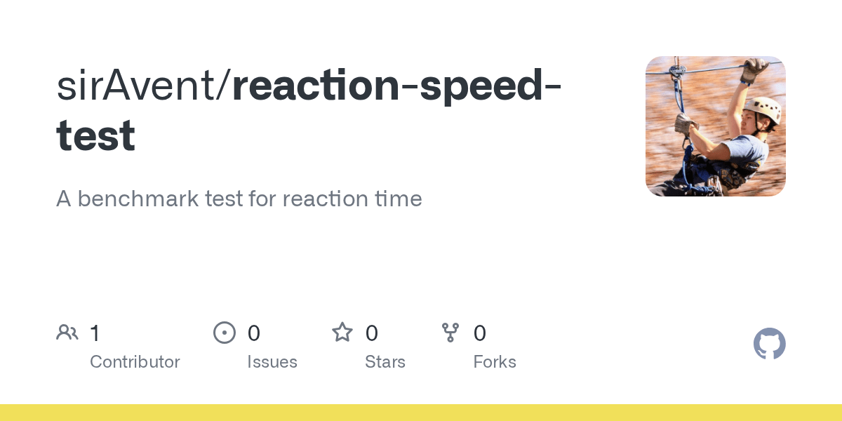 GitHub sirAvent/reactionspeedtest A benchmark test for reaction time