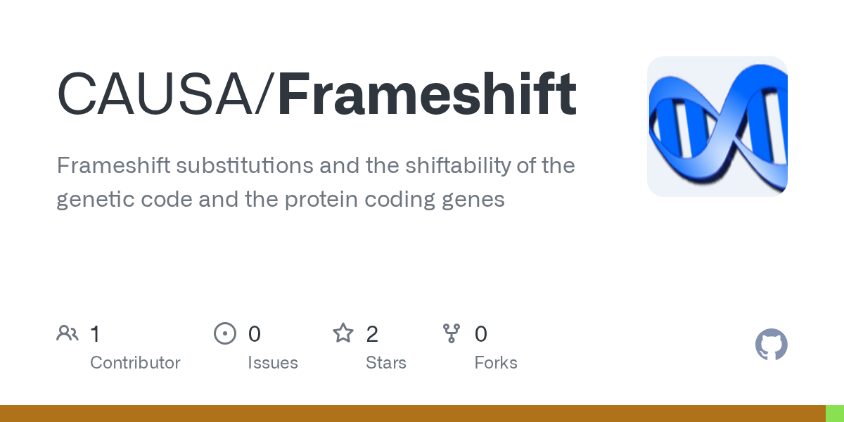 GitHub CAUSA/Frameshift Frameshift substitutions and the