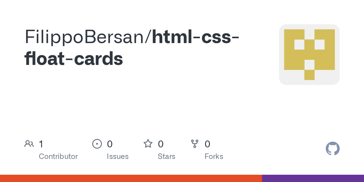GitHub FilippoBersan/htmlcssfloatcards