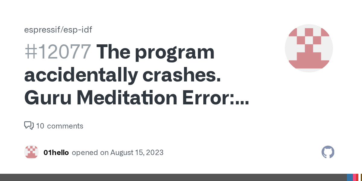 The program accidentally crashes. Guru Meditation Error Core 0 panic