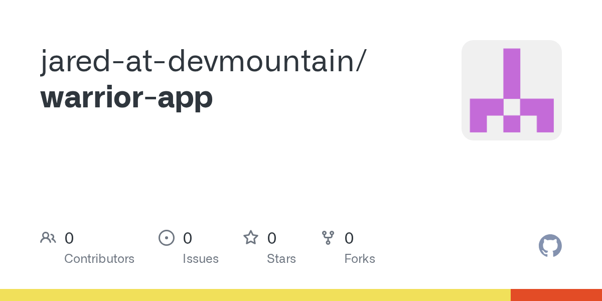 GitHub jaredatdevmountain/warriorapp