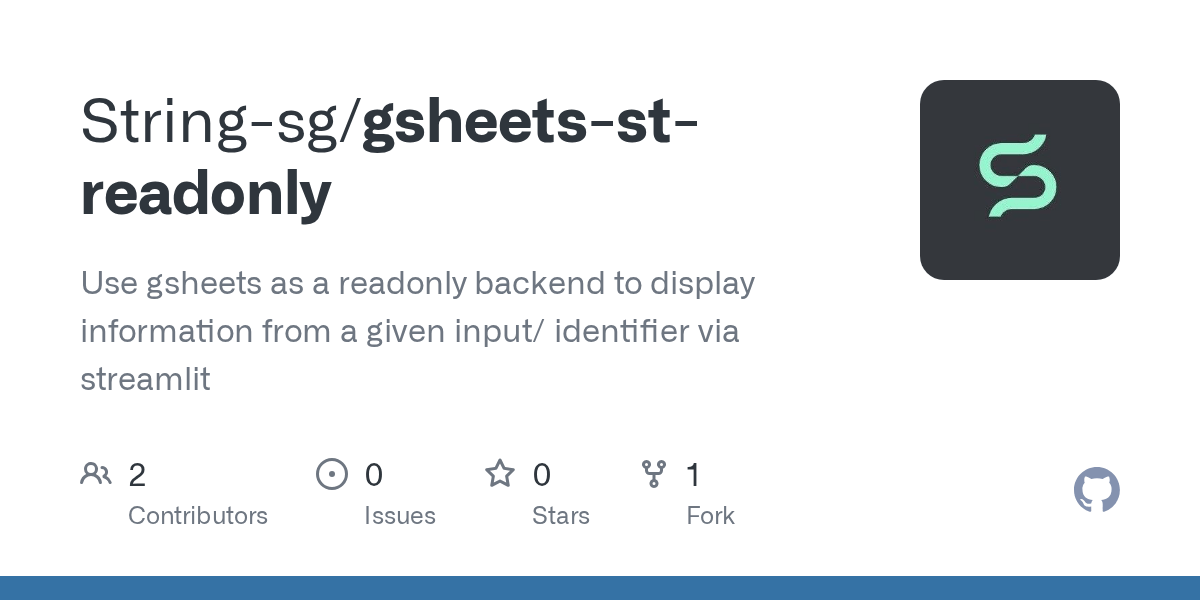 GitHub Stringsg/gsheetsstreadonly Use gsheets as a readonly