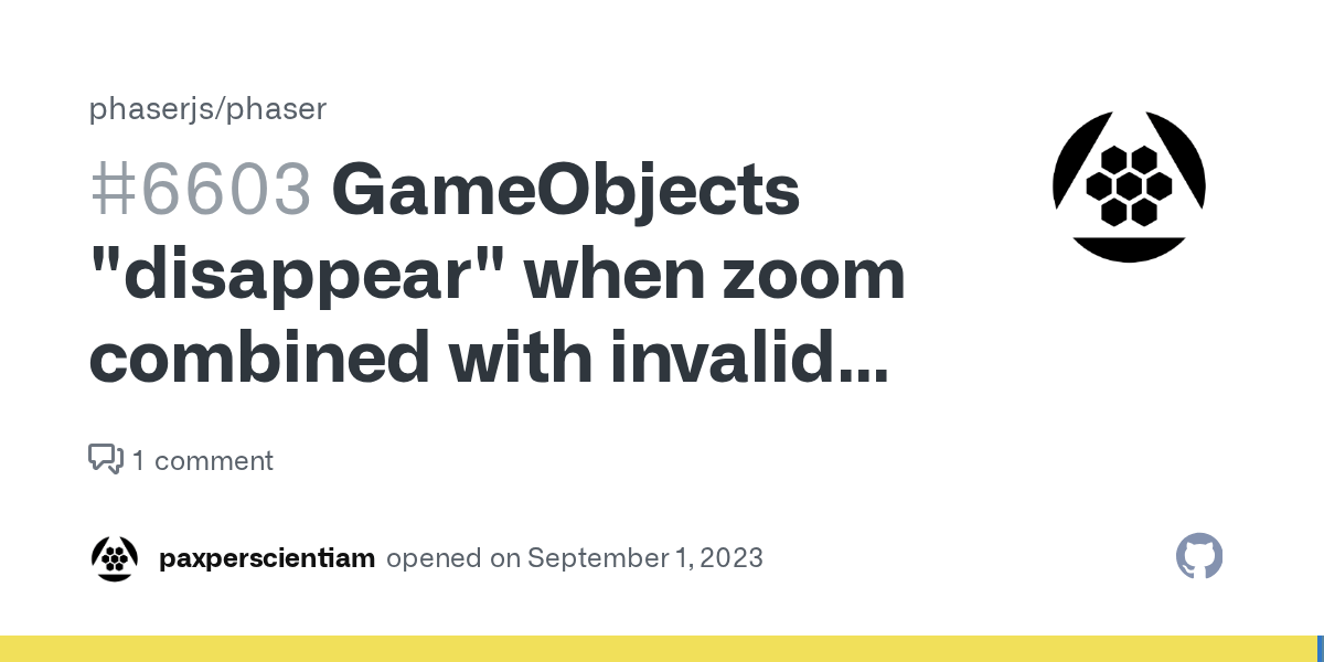 GameObjects "disappear" when zoom combined with invalid Camera
