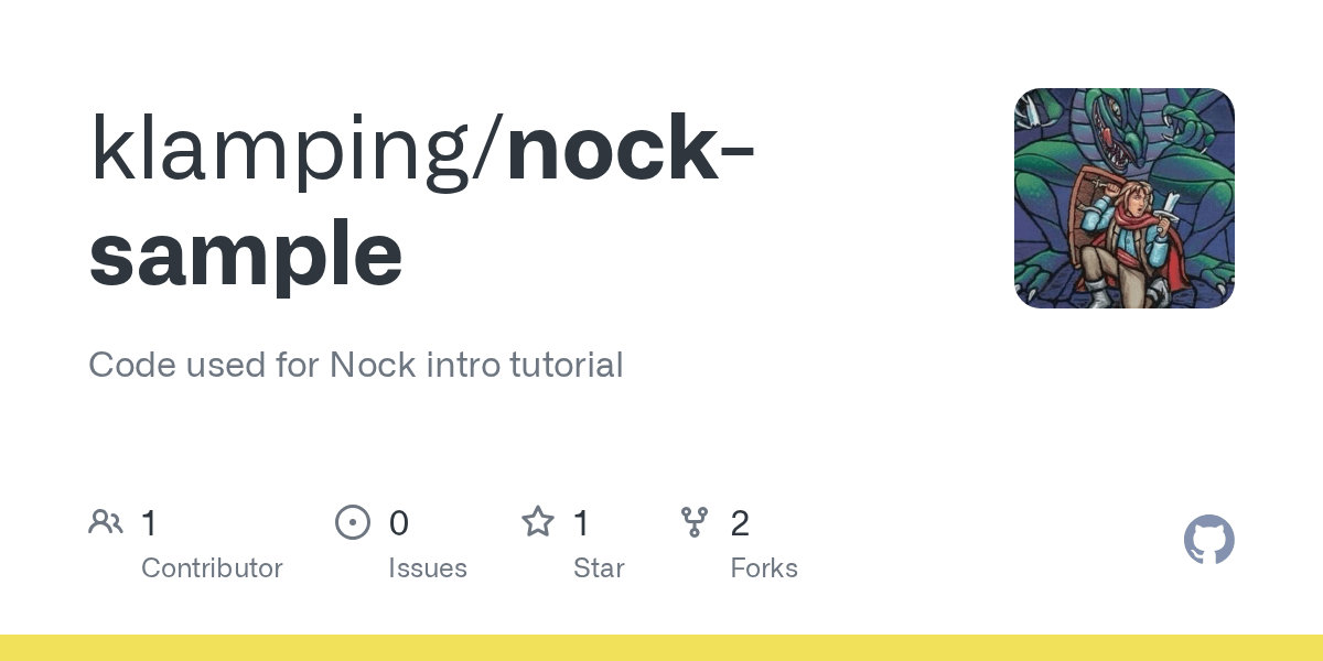 GitHub klamping/nocksample Code used for Nock intro tutorial