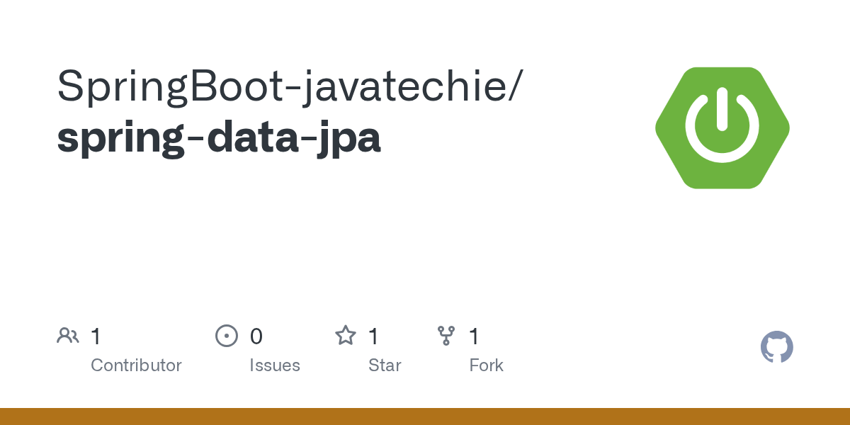 GitHub SpringBootjavatechie/springdatajpa