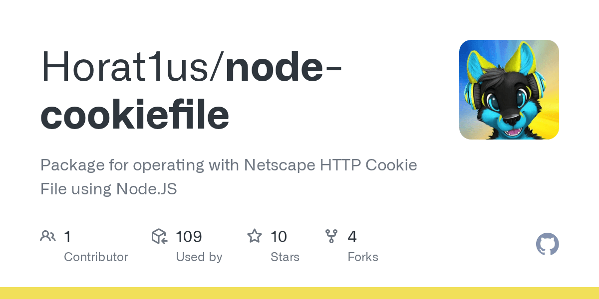 GitHub Horat1us/nodecookiefile Package for operating with Netscape