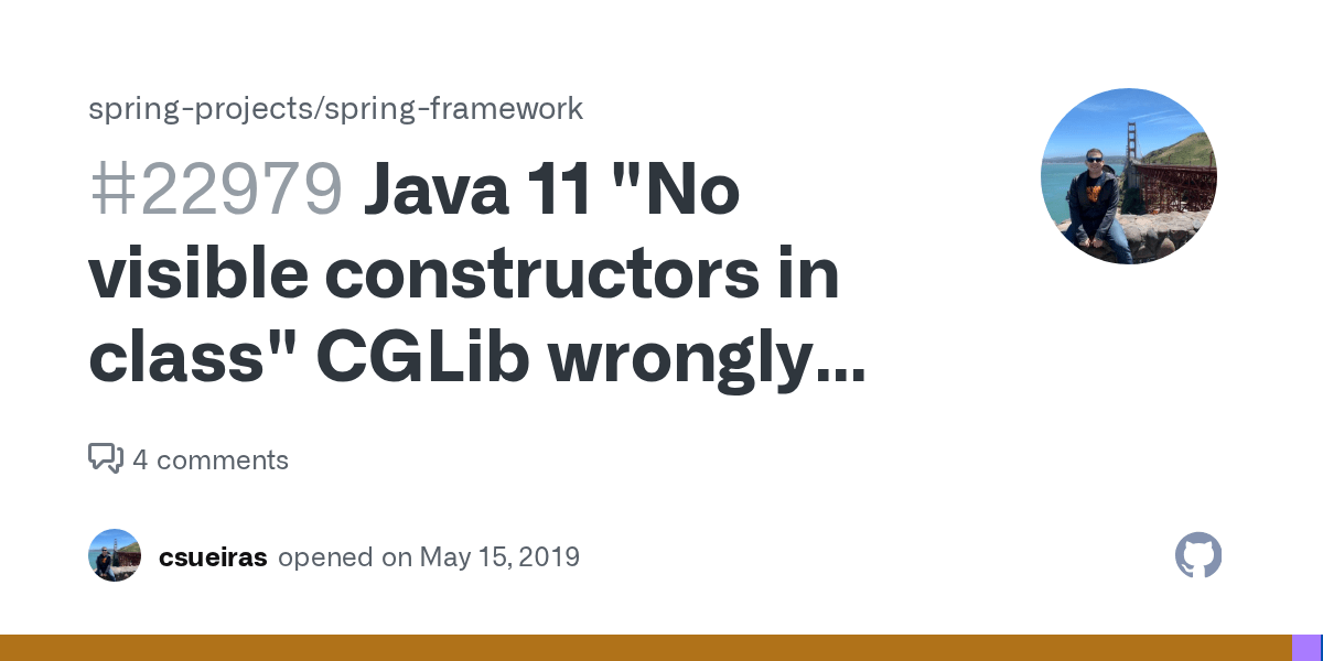 Java 11 "No visible constructors in class" CGLib wrongly used? Works in
