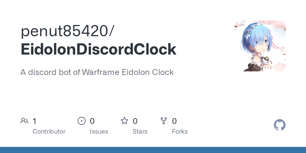 GitHub penut85420/EidolonDiscordClock A discord bot of Warframe