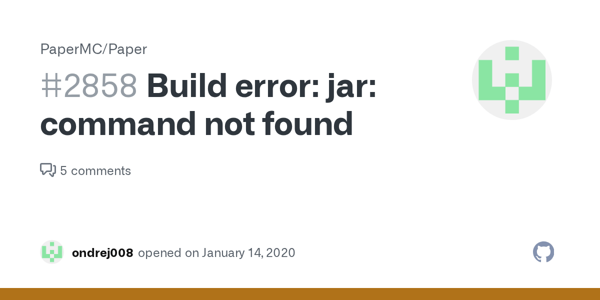 Build error jar command not found · Issue 2858 · PaperMC/Paper · GitHub