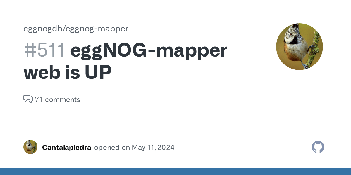 eggNOGmapper web UP · Issue 511 · eggnogdb/eggnogmapper · GitHub