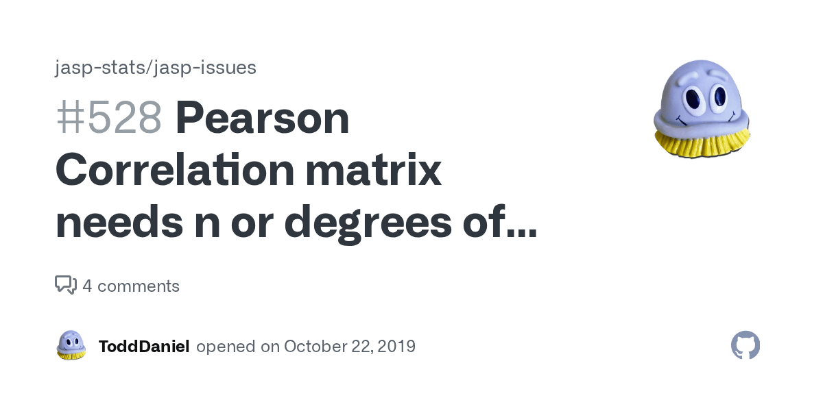Pearson Correlation matrix needs n or degrees of freedom · Issue 528