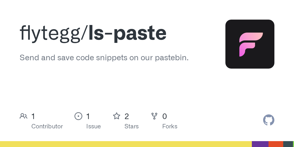 GitHub flytegg/lspaste Send and save code snippets on our pastebin.