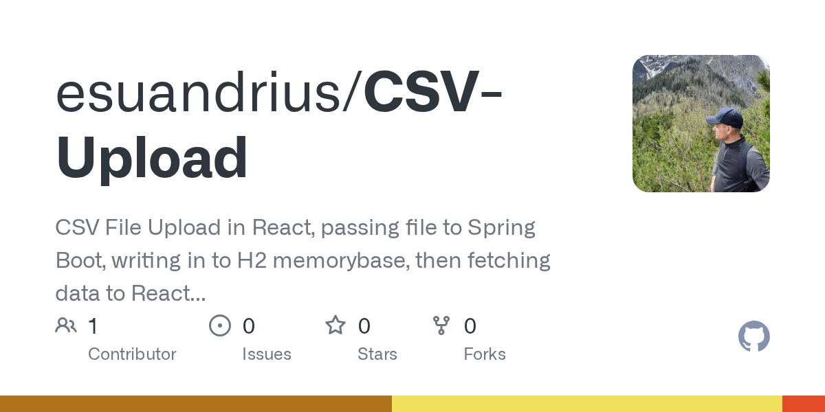GitHub esuandrius/CSVUpload CSV File Upload in React, passing file