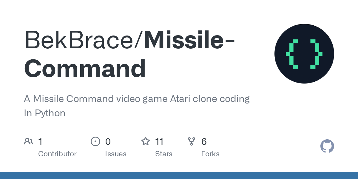 GitHub A Missile Command video game Atari clone coding in Python