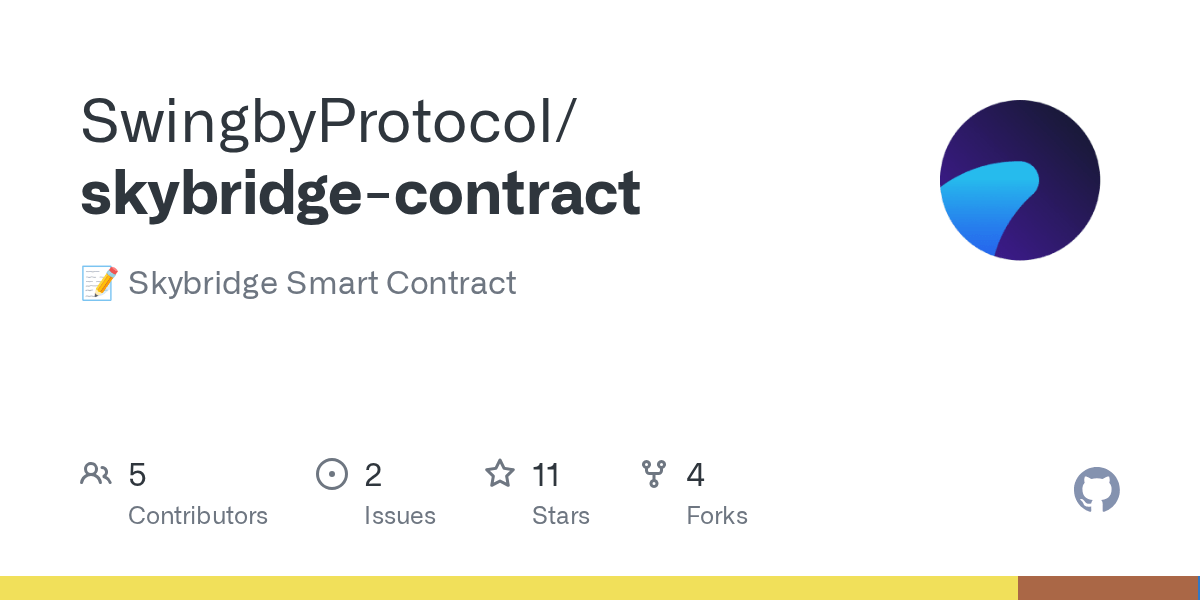 GitHub SwingbyProtocol/skybridgecontract 📝 Skybridge Smart Contract