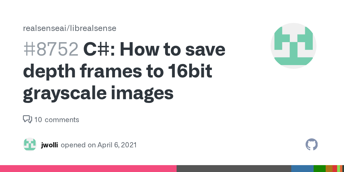 C How to save depth frames to 16bit grayscale images · Issue 8752