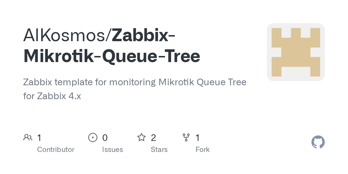 GitHub AlKosmos/ZabbixMikrotikQueueTree Zabbix template for