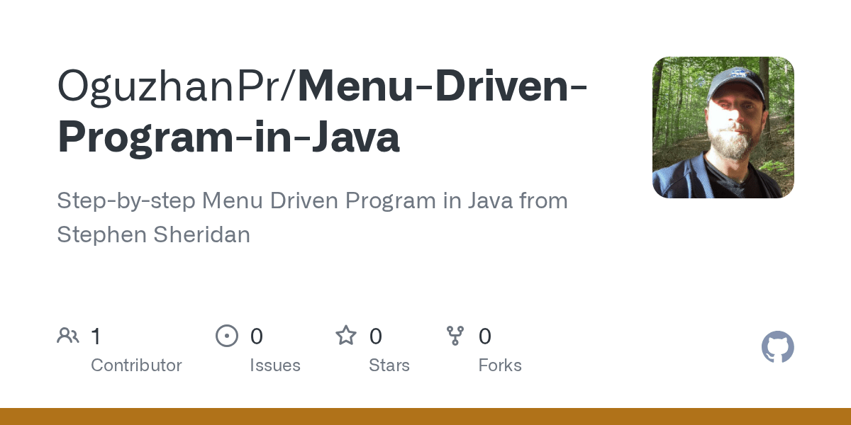 GitHub OguzhanPr/MenuDrivenPrograminJava Stepbystep Menu