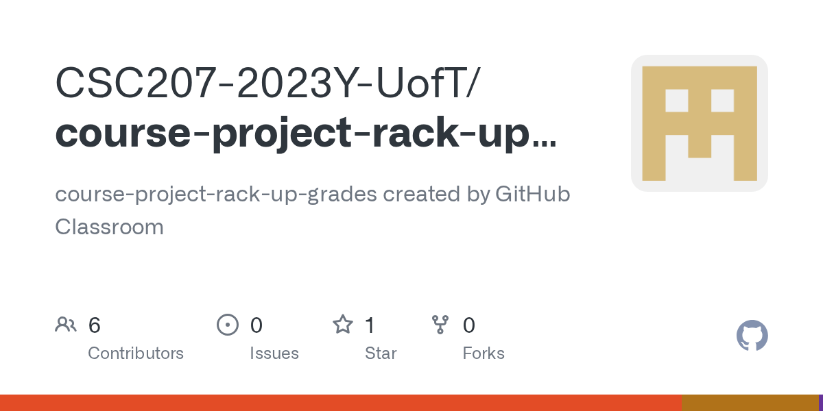 GitHub CSC2072023YUofT/courseprojectrackupgrades course