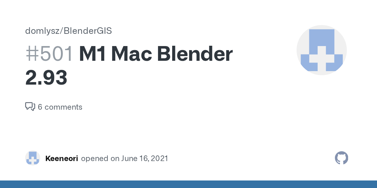 M1 Mac Blender 2.93 · Issue 501 · domlysz/BlenderGIS · GitHub
