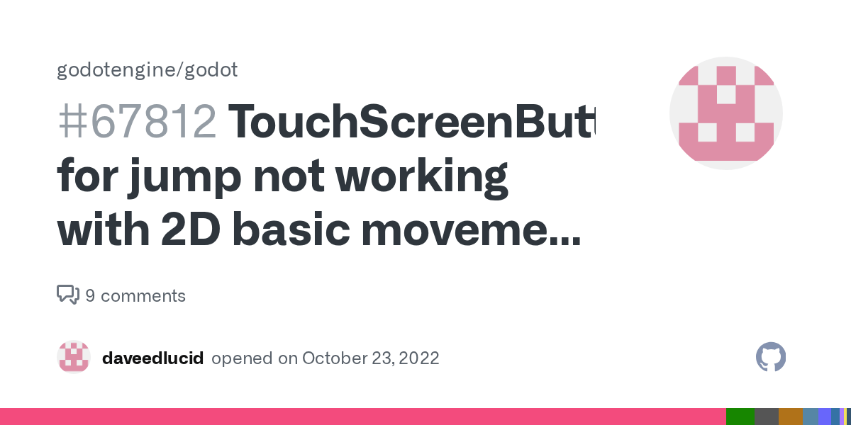 TouchScreenButton for jump not working with 2D basic movement template