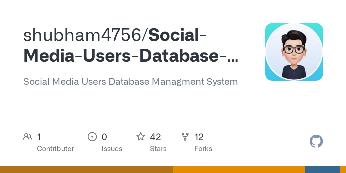 GitHub shubham4756/SocialMediaUsersDatabaseManagmentSystem