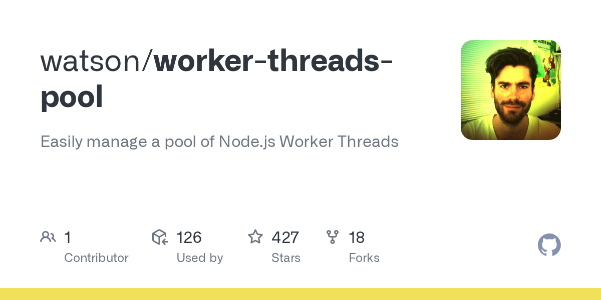 GitHub watson/workerthreadspool Easily manage a pool of Node.js