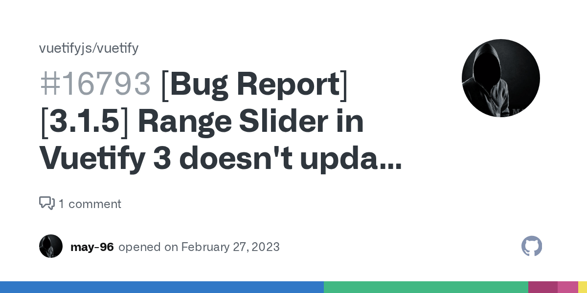 [Bug Report][3.1.5] Range Slider in Vuetify 3 doesn't update via