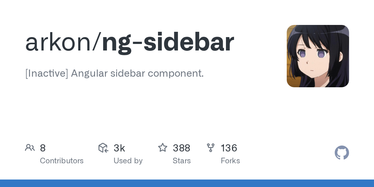 GitHub arkon/ngsidebar [Inactive] Angular sidebar component.