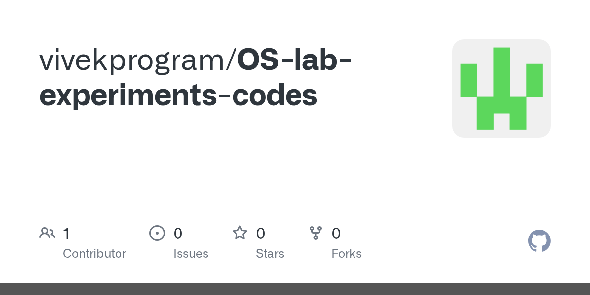 GitHub vivekprogram/OSlabexperimentscodes