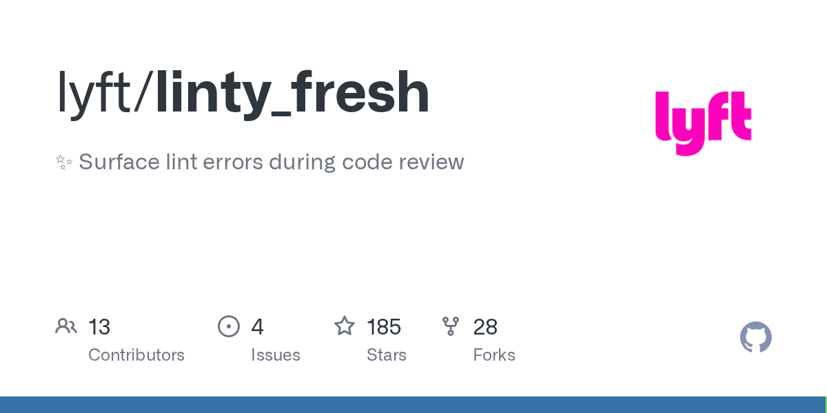 GitHub lyft/linty_fresh Surface lint errors during code review
