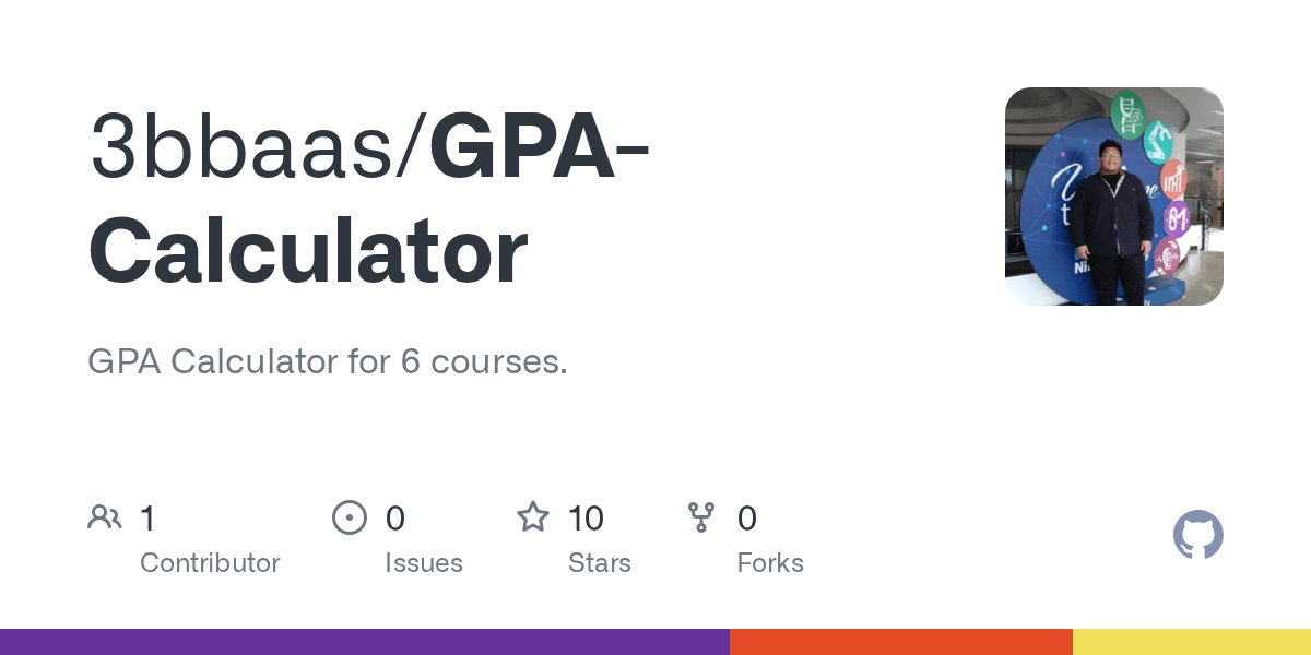 GitHub 3bbaas/GPACalculator GPA Calculator for 6 courses.