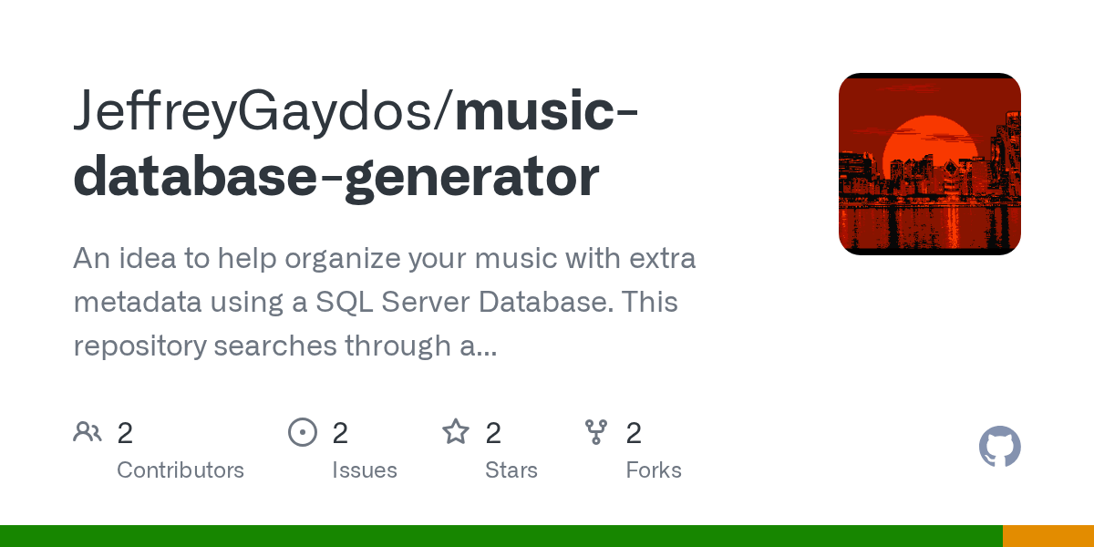 GitHub JeffreyGaydos/musicdatabasegenerator An idea to help