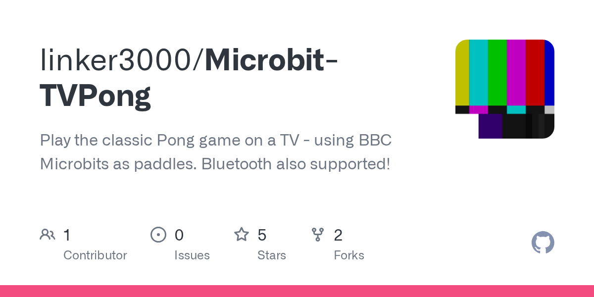 GitHub linker3000/MicrobitTVPong Play the classic Pong game on a TV