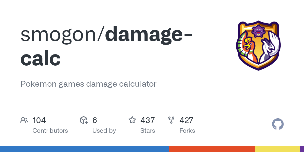 GitHub smogon/damagecalc Pokemon games damage calculator