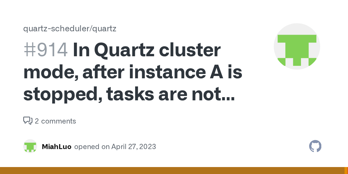 In Quartz cluster mode, after instance A is stopped, tasks are not