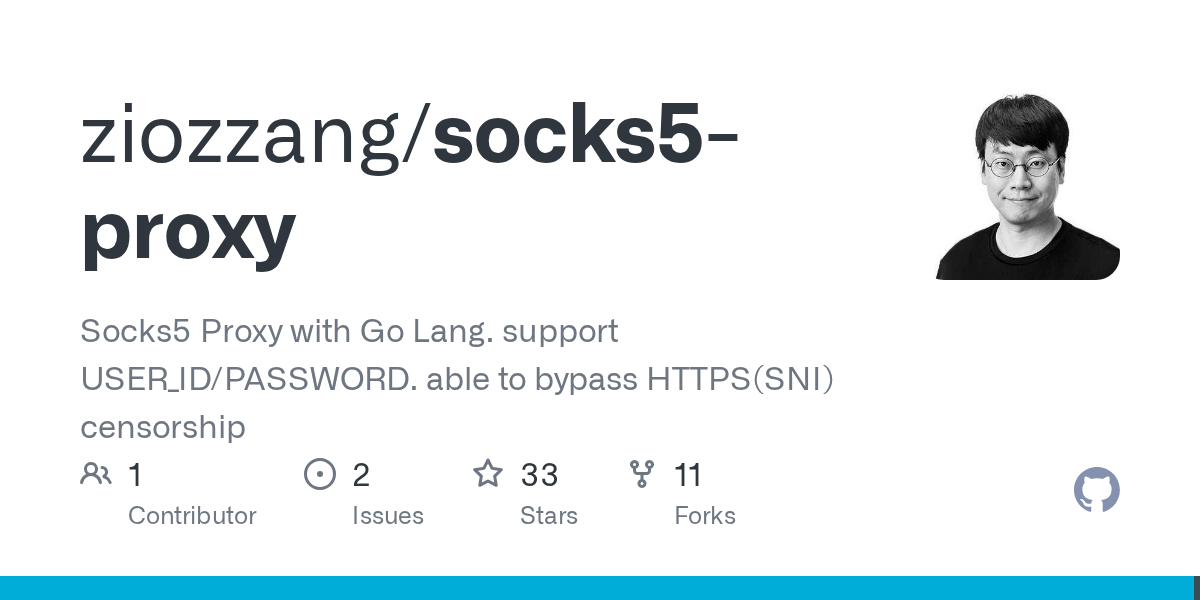 GitHub ziozzang/socks5proxy Socks5 Proxy with Go Lang. support USER_ID/PASSWORD. able to
