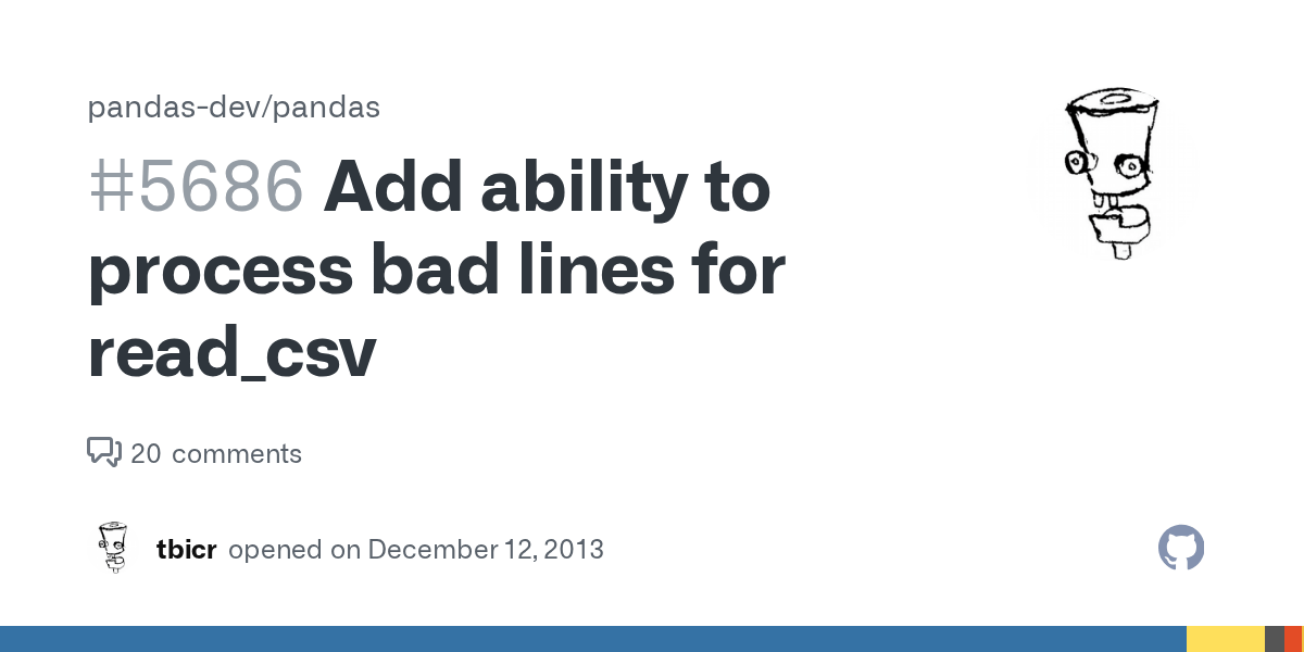 Add ability to process bad lines for read_csv · Issue 5686 · pandas