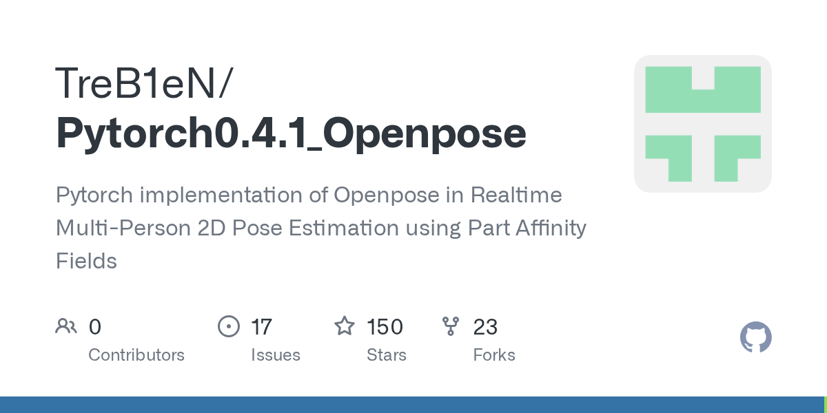 GitHub TreB1eN/Pytorch0.4.1_Openpose Pytorch implementation of