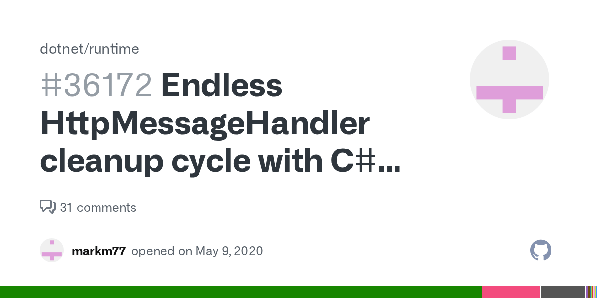 Endless HttpMessageHandler cleanup cycle with C cmdlets using