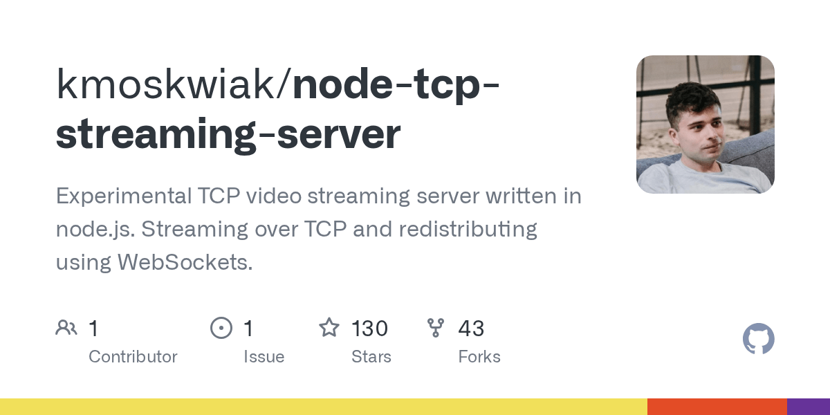 GitHub kmoskwiak/nodetcpstreamingserver Experimental TCP video