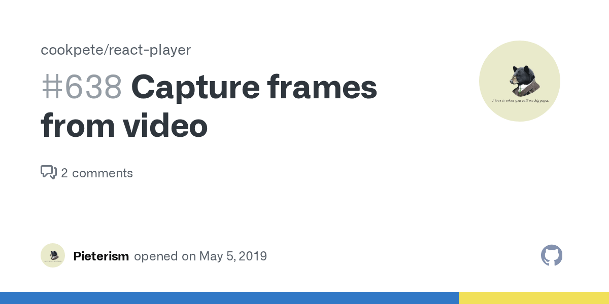 Capture frames from video · Issue 638 · cookpete/reactplayer · GitHub