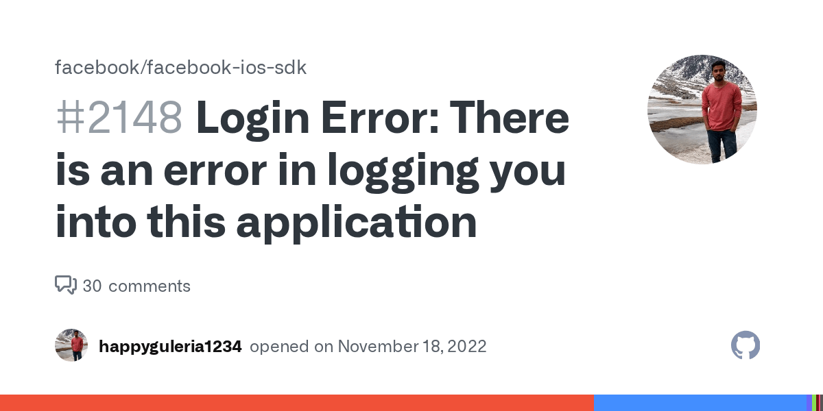 Login Error There is an error in logging you into this application