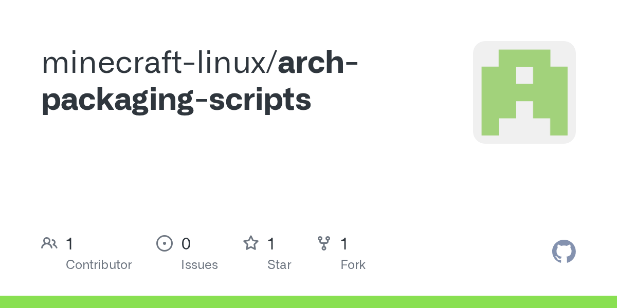 GitHub minecraftlinux/archpackagingscripts