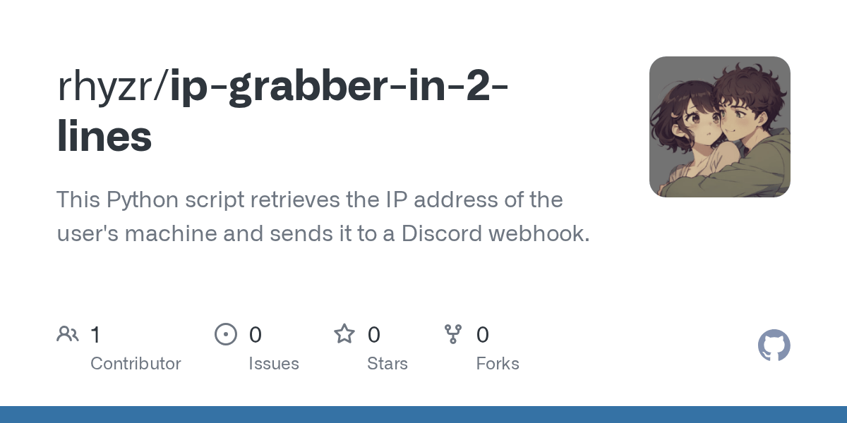 GitHub rhyzr/ipgrabberin2lines This Python script retrieves the