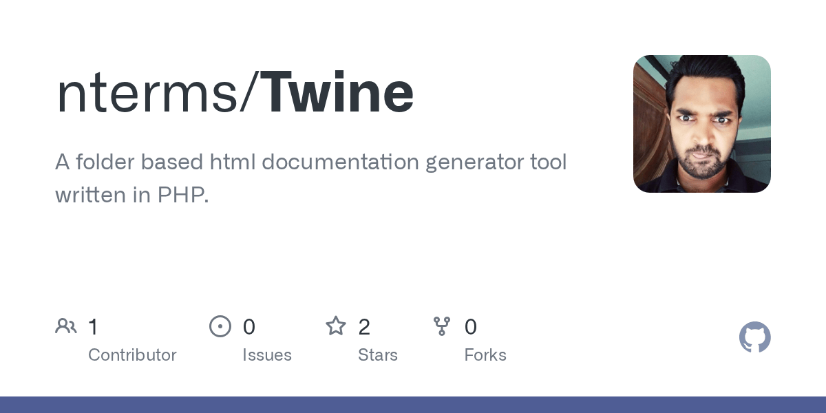GitHub nterms/Twine A folder based html documentation generator tool