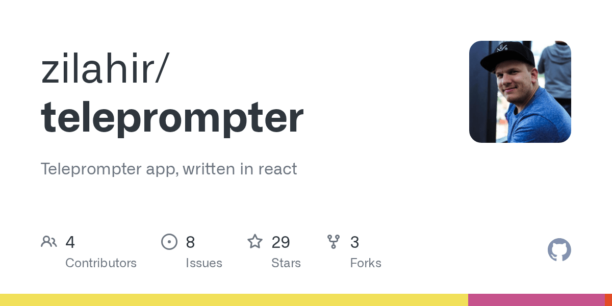 GitHub zilahir/teleprompter Teleprompter app, written in react