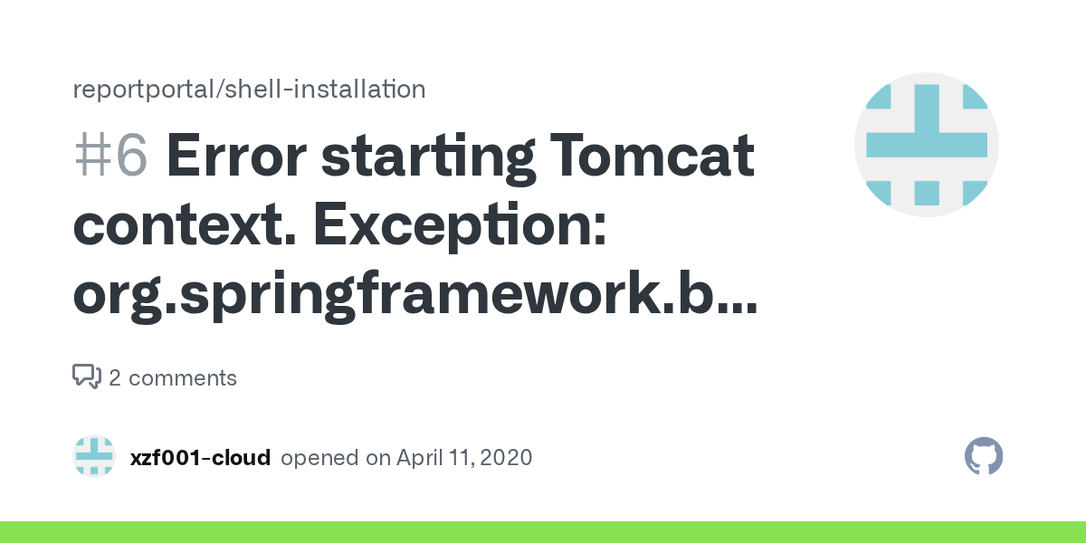 Error starting Tomcat context. Exception org.springframework.beans